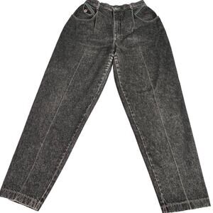 Lee Jeans Womens 16 M 28x31 Black Mom High Waist Vintage Tapered Leg Pleats